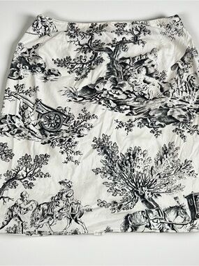 Talbots Black & White Toile Mini Skirt